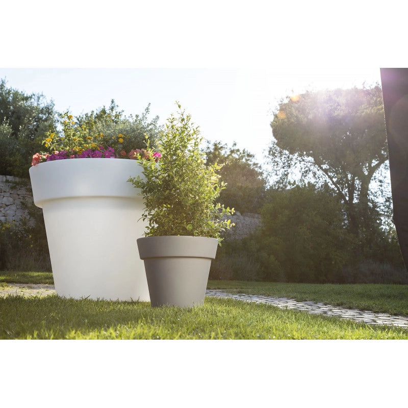 Vaso moderno di design Ø80 H70 in polimero bronzo resistente per interno ed esterno - Made in Italy - Monacis
