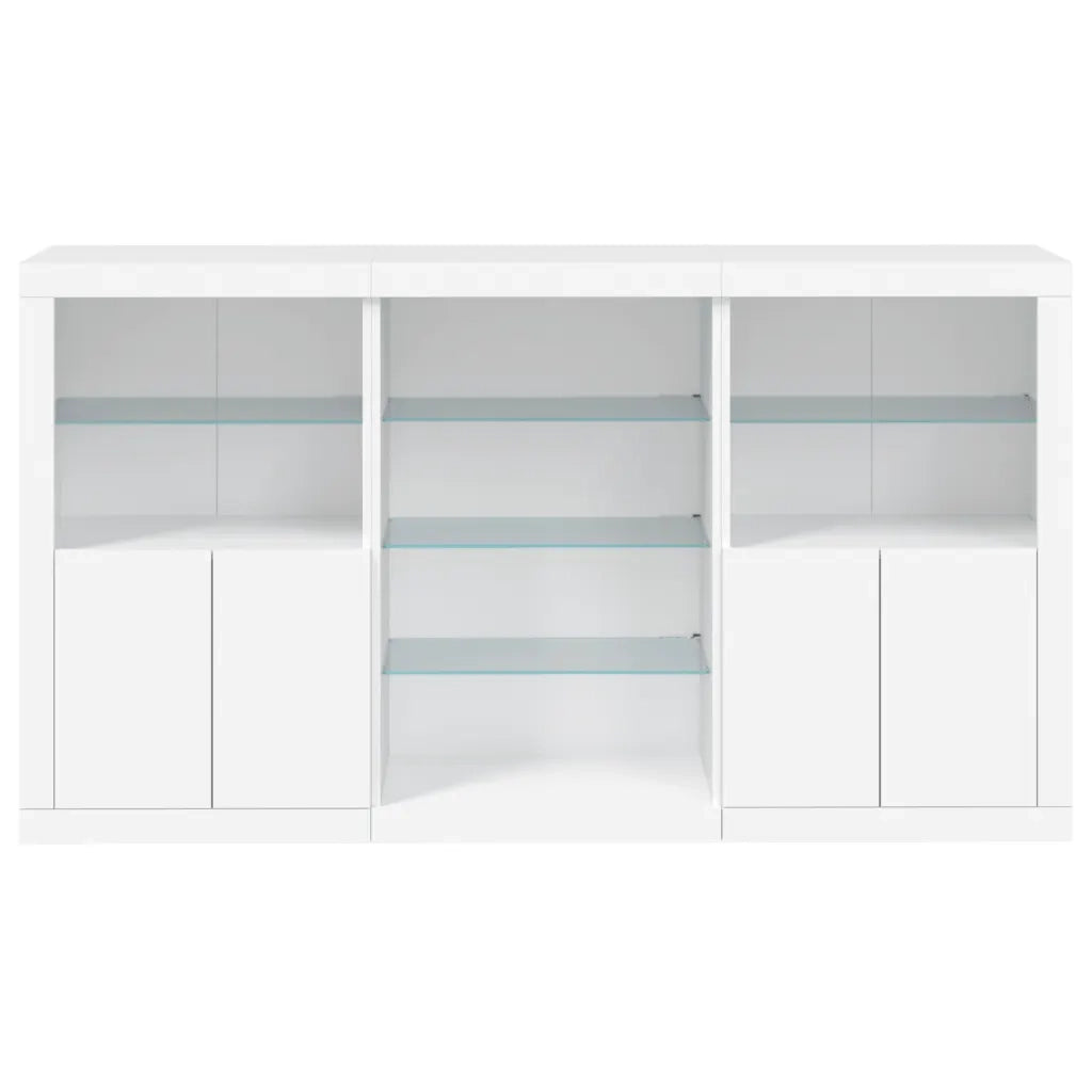 Credenza con Luci LED Bianca 181,5x37x100 cm