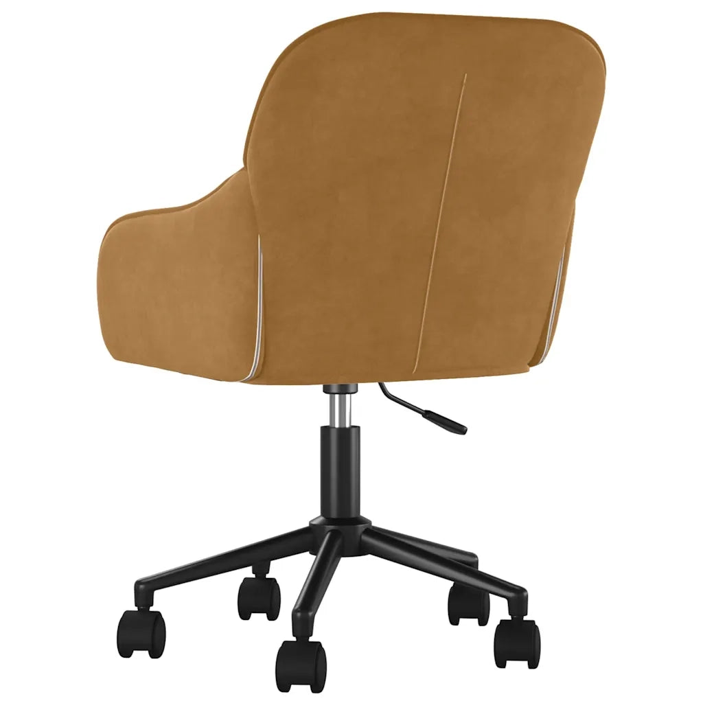 Sedia da Ufficio Girevole Marrone in Velluto 344875