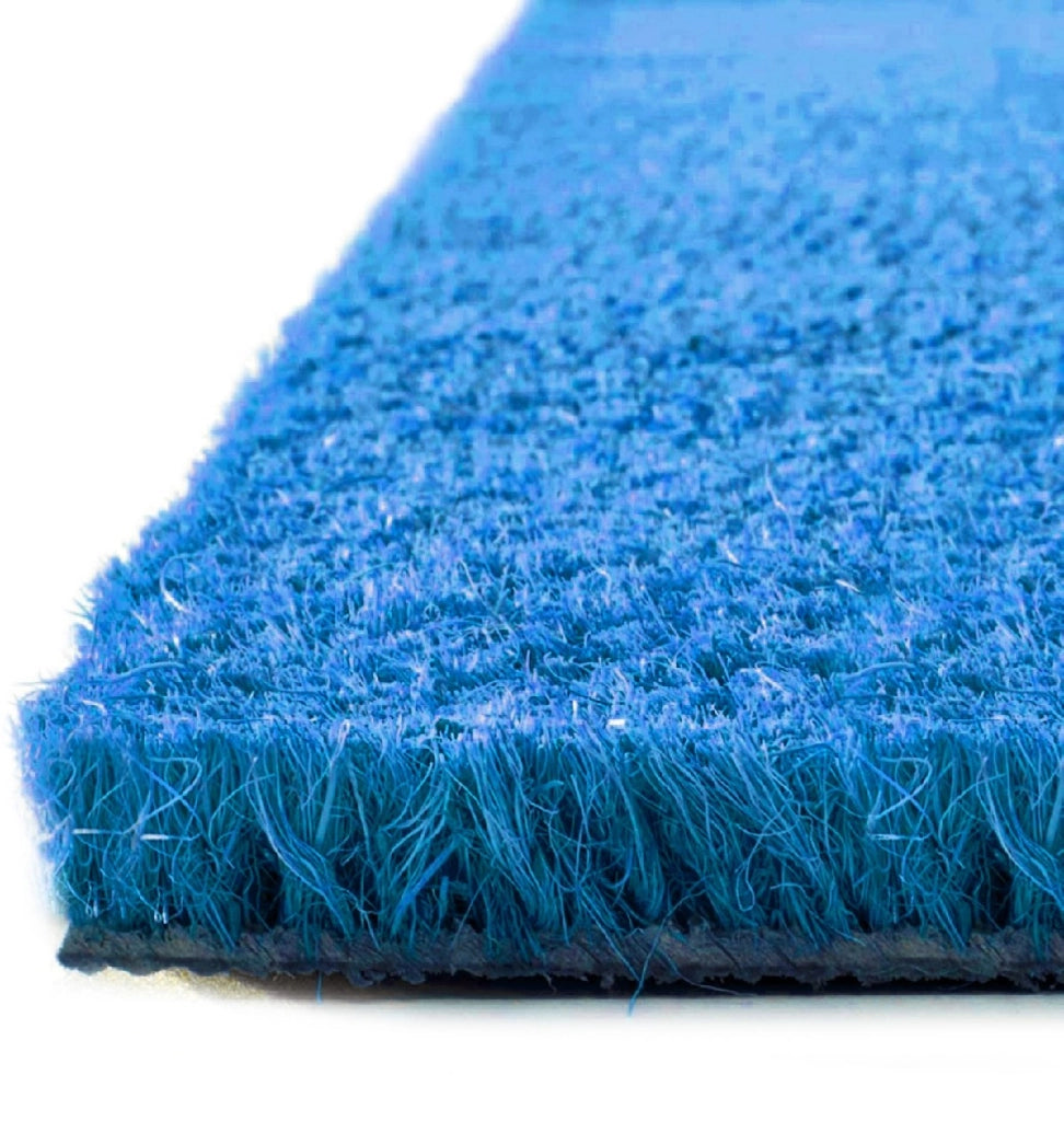 Zerbino Cocco Naturale Colorato Antiscivolo Su Misura Tappeto Ingresso Entrata 100x200 cm Blu