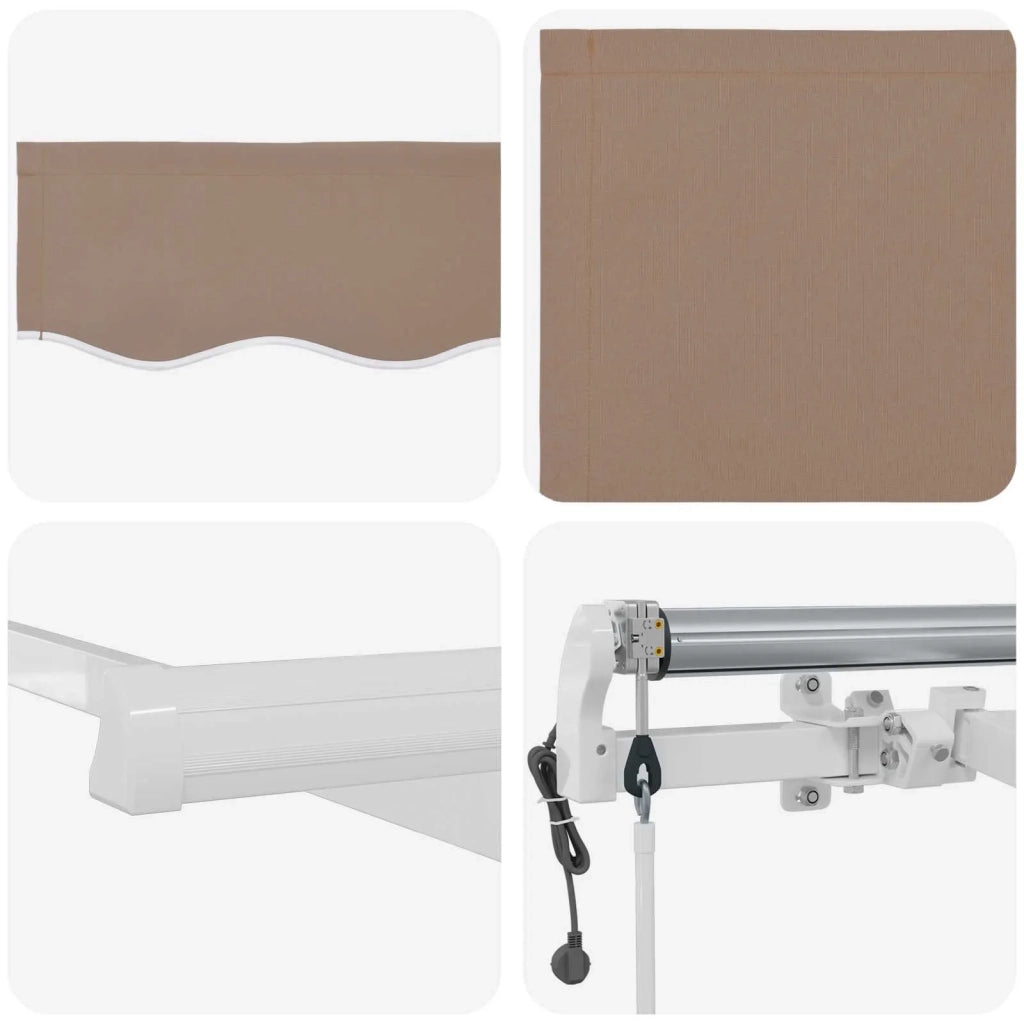 Tenda retrattile Tortora 4 × 3 m Tessuto e Alluminio 3426032