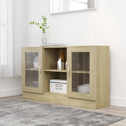 Armadietto Vetrina Rovere Sonoma 120x30,5x70 cm Multistrato 802789