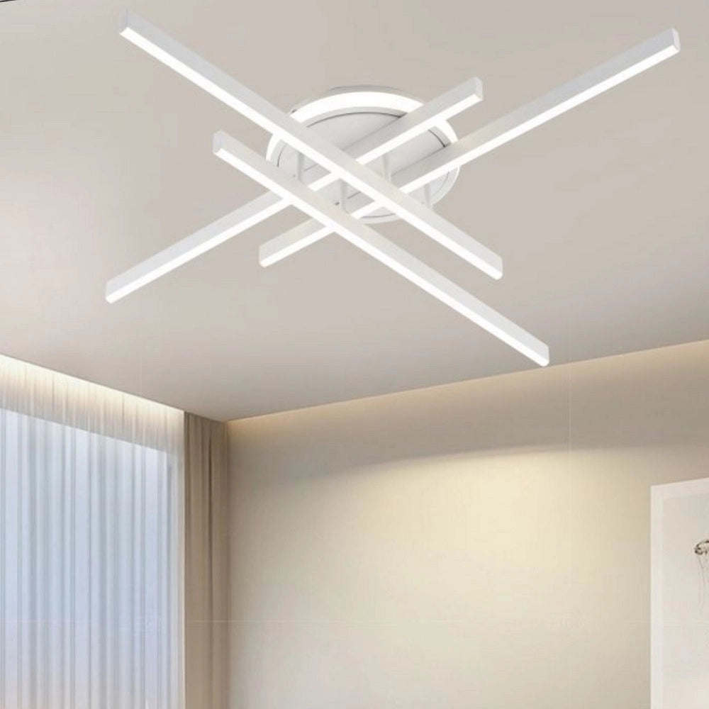 Plafoniera LED moderna da soffitto 48W con switch per luce calda 3000K naturale 4000K o fredda 6500K design elegante per interni