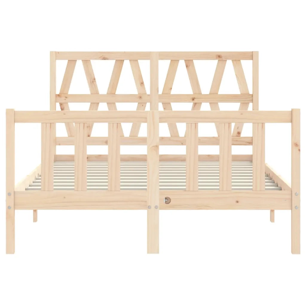 Letto senza Materasso-Struttura Letto 140x190 cm in Legno Massello di Pino 482193