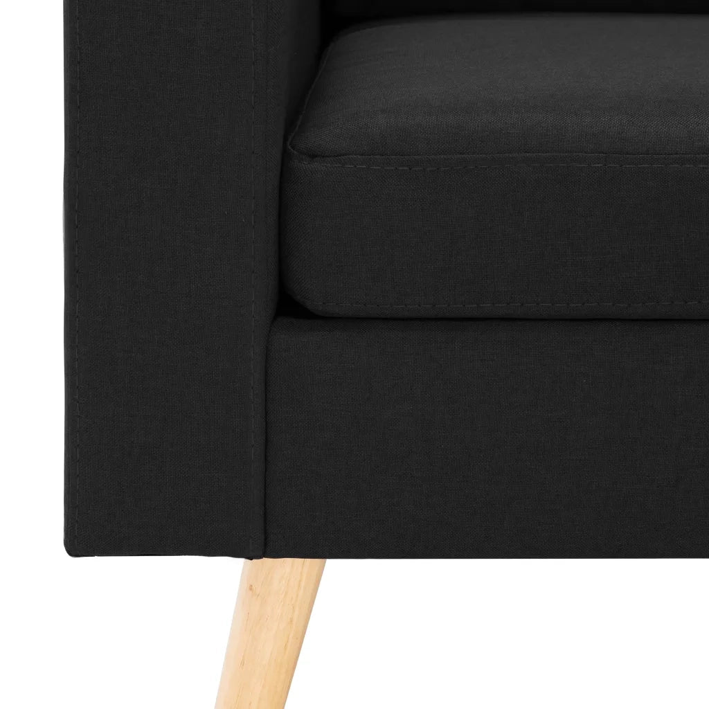 Divano a 2 Posti-Sofa 2 Posti Nero in Tessuto 789561