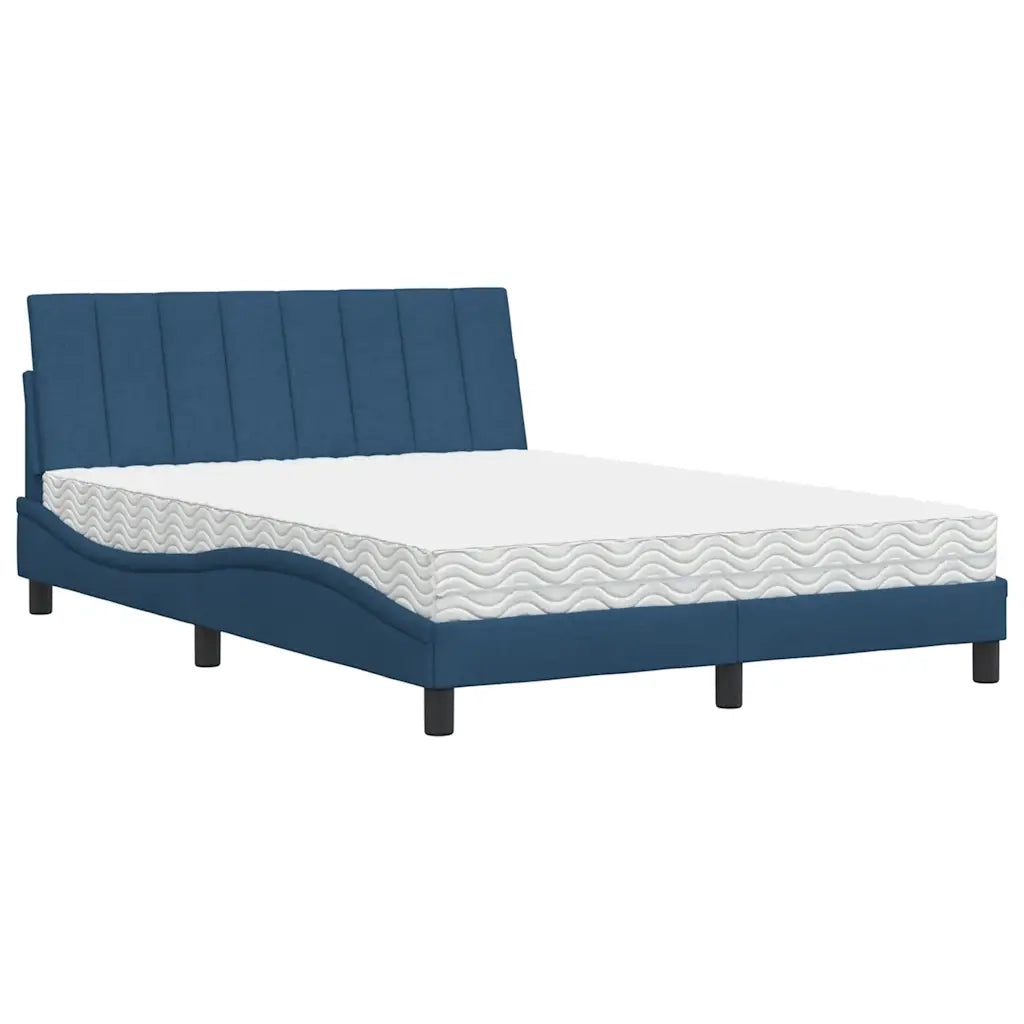 Letto con Materasso Hanko Blu 120x200 cm in Tessuto 3310523
