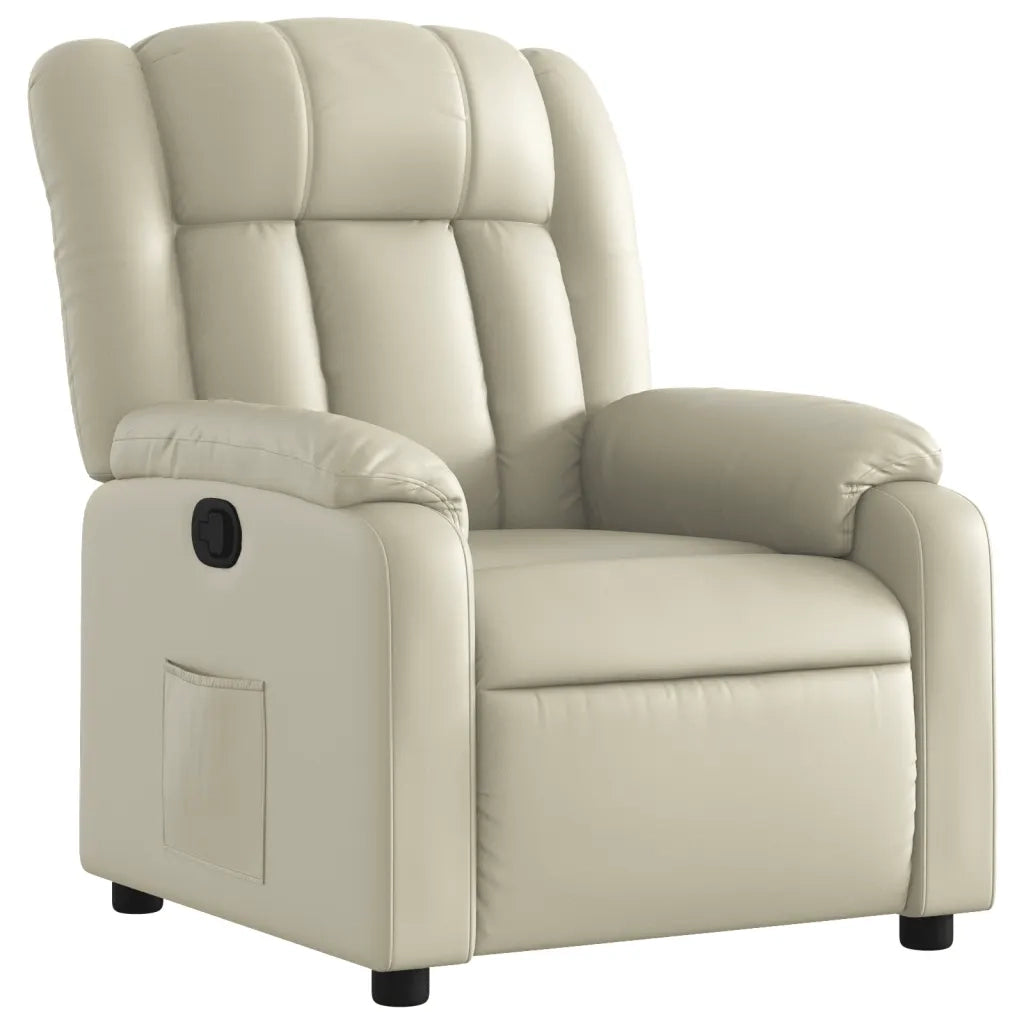 Poltrona Reclinabile Crema in Similpelle 373561