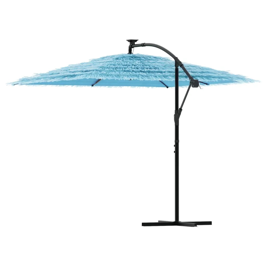 Ombrellone Giardino-Ombrello da Balcone con Palo in Acciaio Blu 269x269x235 cm