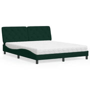Letto con Materasso Verde Scuro 160x200 cm in Velluto 3208667