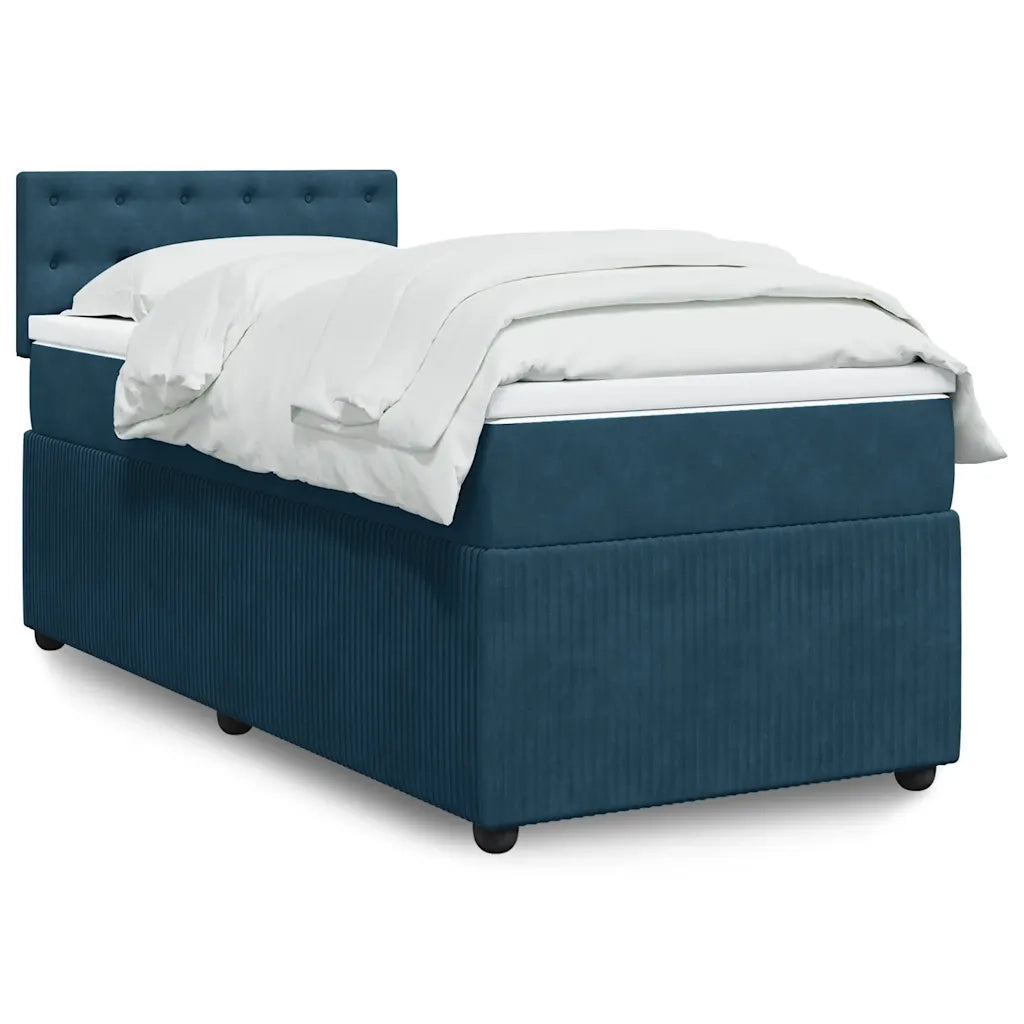 Giroletto a Molle con Materasso Blu 90x190 cm in Velluto