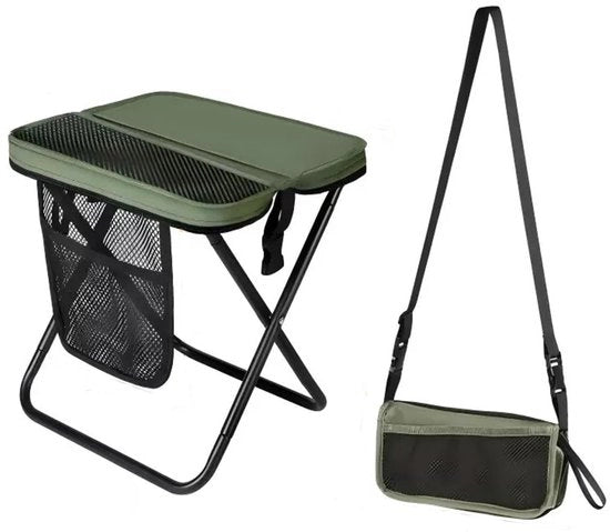 Sedia da campeggio da 31 cm, sedia da camping compatta, sedia pieghevole per esterno, verde