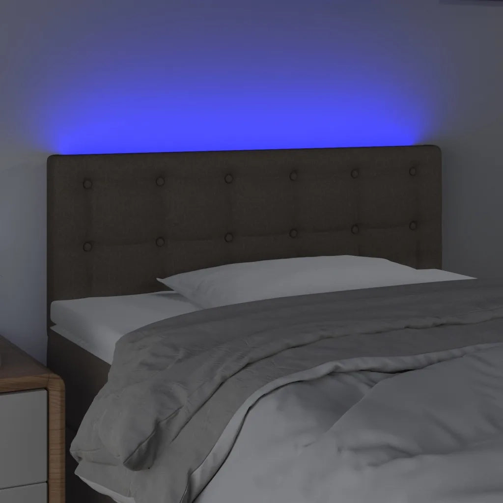 Testiera | Testata a LED Tortora 100x5x78/88 cm in Tessuto