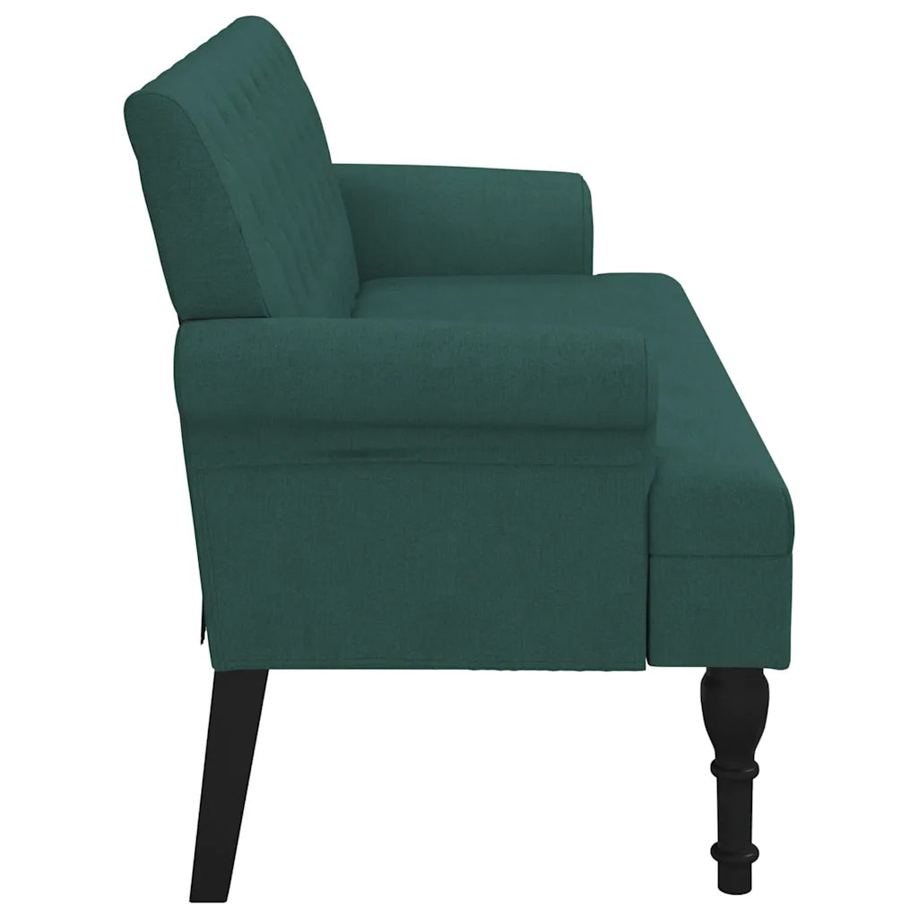 Panca con Schienale-Divano Sedia Verde Scuro 120x62x75,5 cm in Tessuto