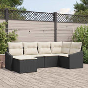Set da Pranzo per Giardino con cuscino 6 pcs Nero e Crema