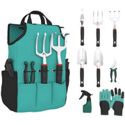 Set Attrezzi da Giardino 9 Pezzi ¨C Xylo ¨C Alluminio con Forbici e Borsa