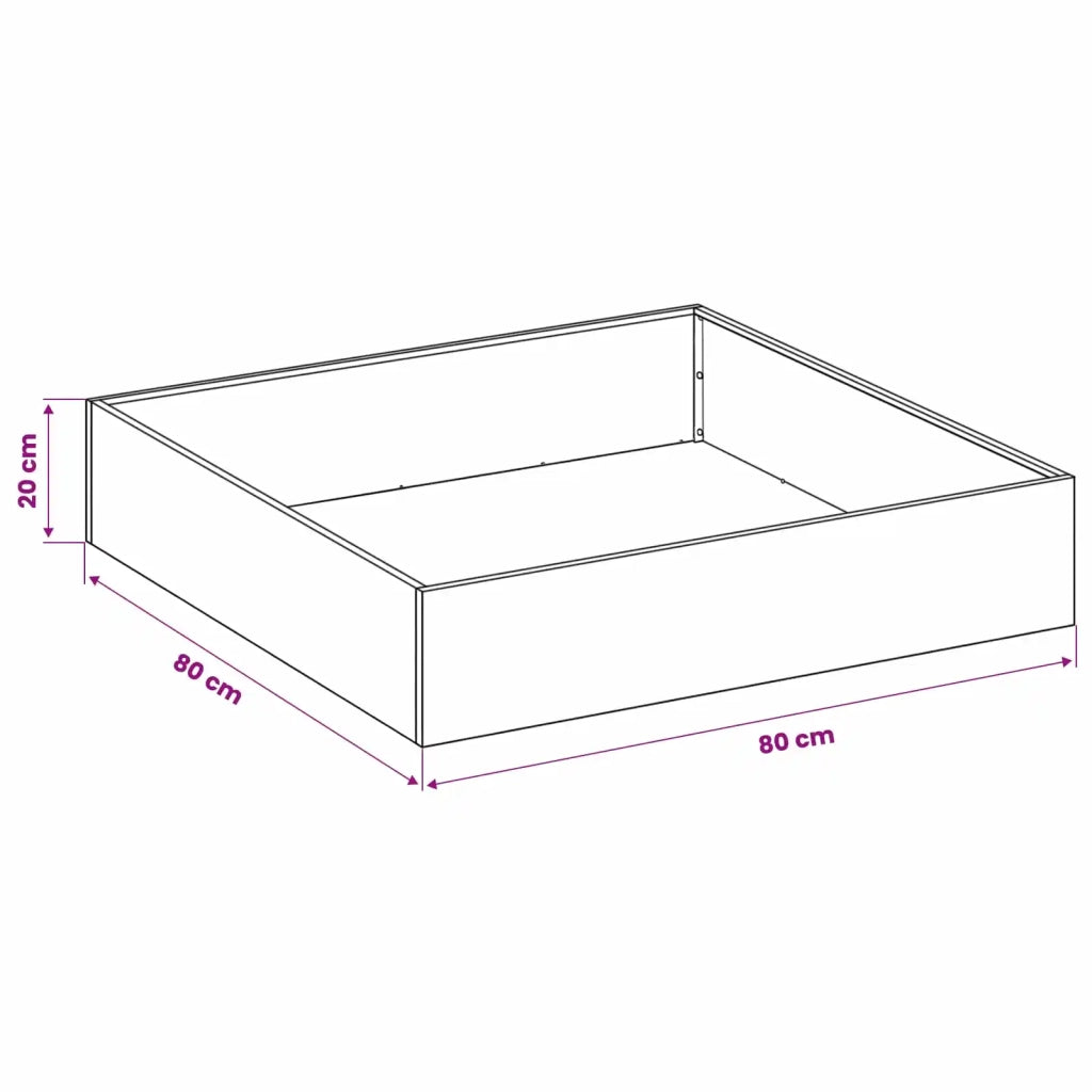 Vaso da giardino Antracite 80 x 80 x 20 cm 8005012