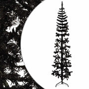 Albero Natale | Decorazioni natalizie Artificiale Sottile a Met¨¤ e Supporto Nero 210 cm