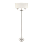 Lampada da terra classica nichel con paralume 2xE14 Endon Nixon