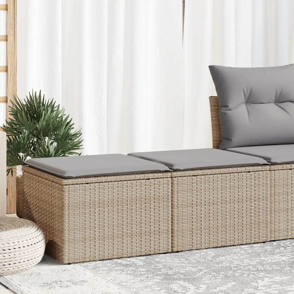 Set Divano da Giardino 2 pz con Cuscini Beige Polyrattan Acacia 3328662