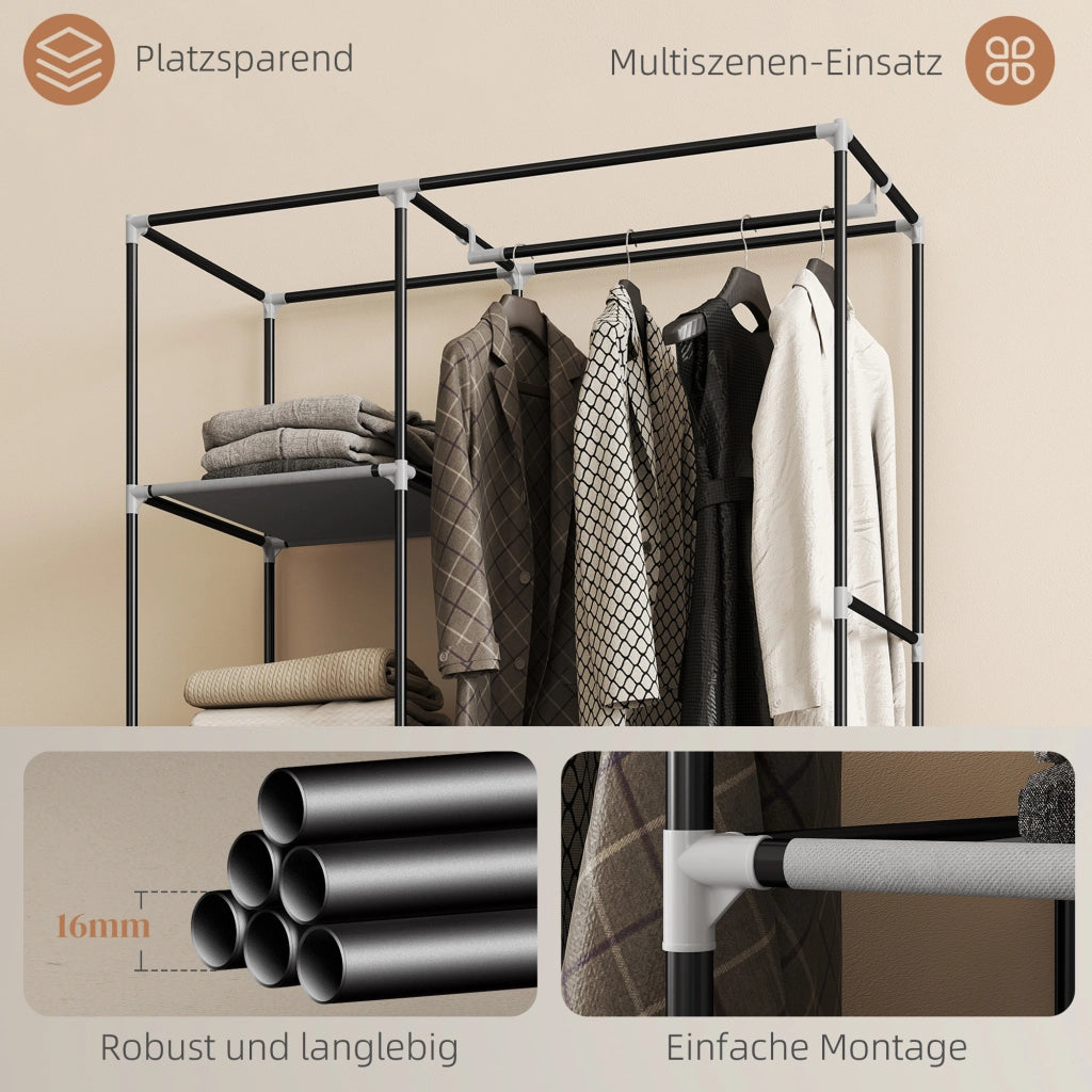 Armadio in tessuto ¨C Xylo ¨C 6 ripiani 1 appendiabiti grigio chiaro