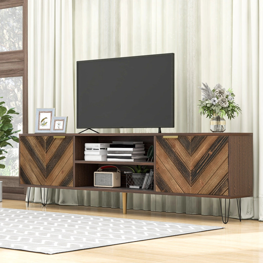 Cassettiera per TV Natural; truciolare; lunghezza 155 cm