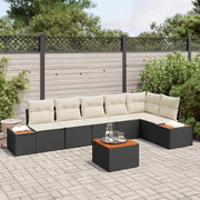 Set Divano da Giardino 6 pcs Nero e Crema Polyrattan 3356767