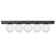 Plafoniera Zuma Line Sphere nera 76 cm 5 sfere opali G9