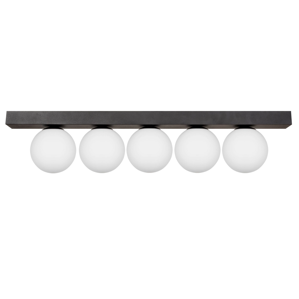 Plafoniera Zuma Line Sphere nera 76 cm 5 sfere opali G9