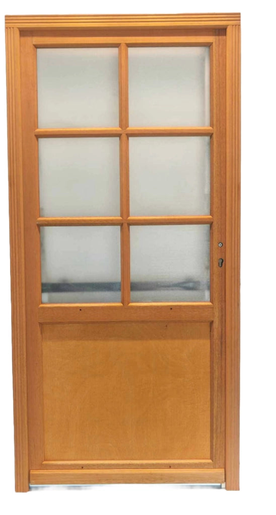 Porta di servizio in legno 'Naxos' modello 215X90 a sinistra a spinta (dimensioni della tavola) senza maniglia