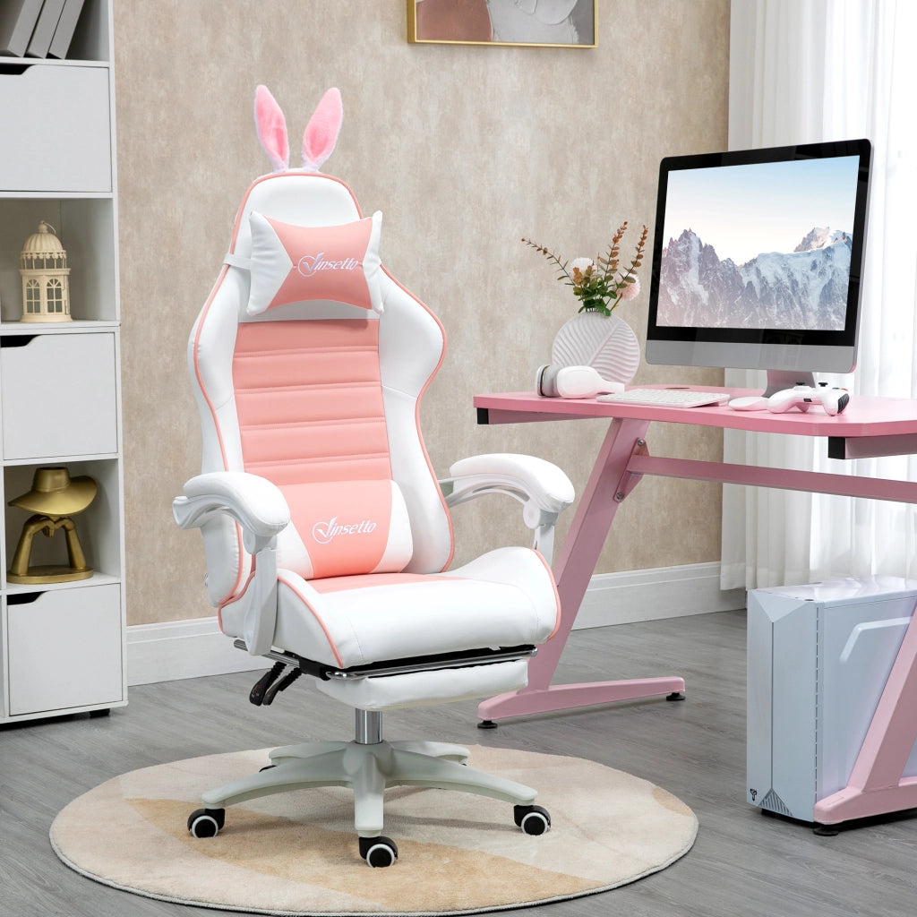 Sedia da Gaming con Supporto Lombare ¨C Xylo ¨C Rosa con Poggiatesta