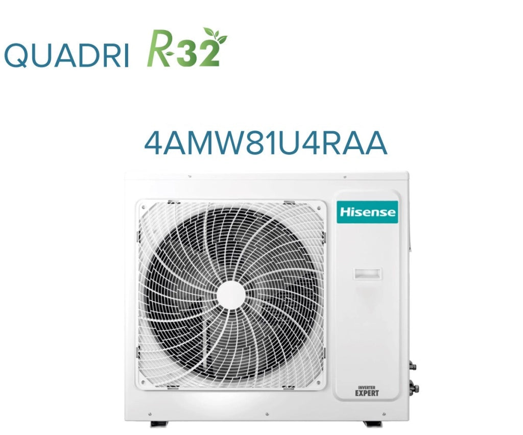 Climatizzatore Condizionatore Hisense Quadri Split a Cassetta 9+9+9+12 con 4AMW81U4RAA R-32 Wi-Fi Optional 9000+9000+9000+12000 con Telecomando e Pannello Incluso - Novità