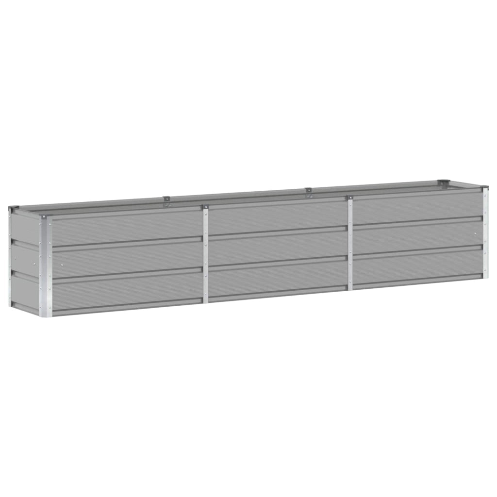 Fioriera moderna multifunzionale per interni/esterni 240 x 40 x 45 cm in acciaio grigio chiaro codice 02_0059183.