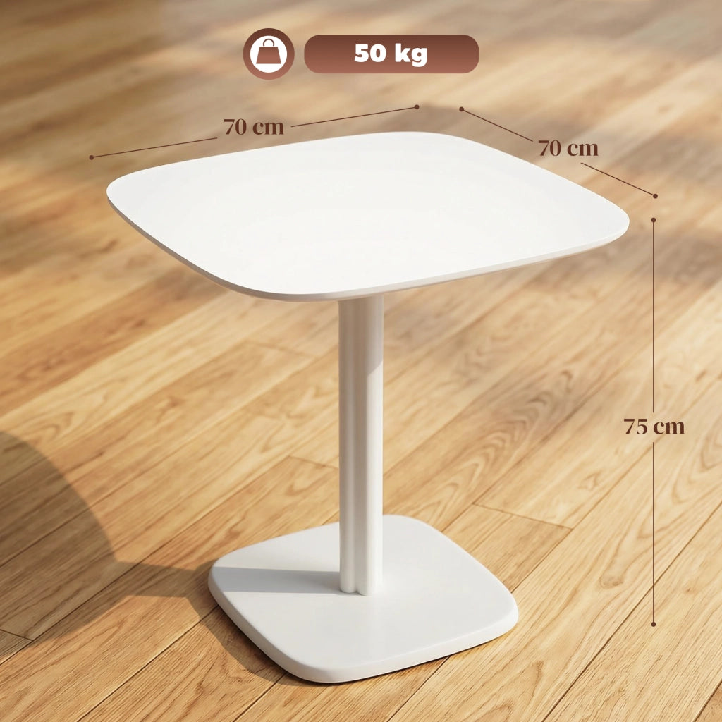Tavolo da pranzo allungabile quadrato moderno ¨C zephmum ¨C effetto legno bianco 70x70 cm