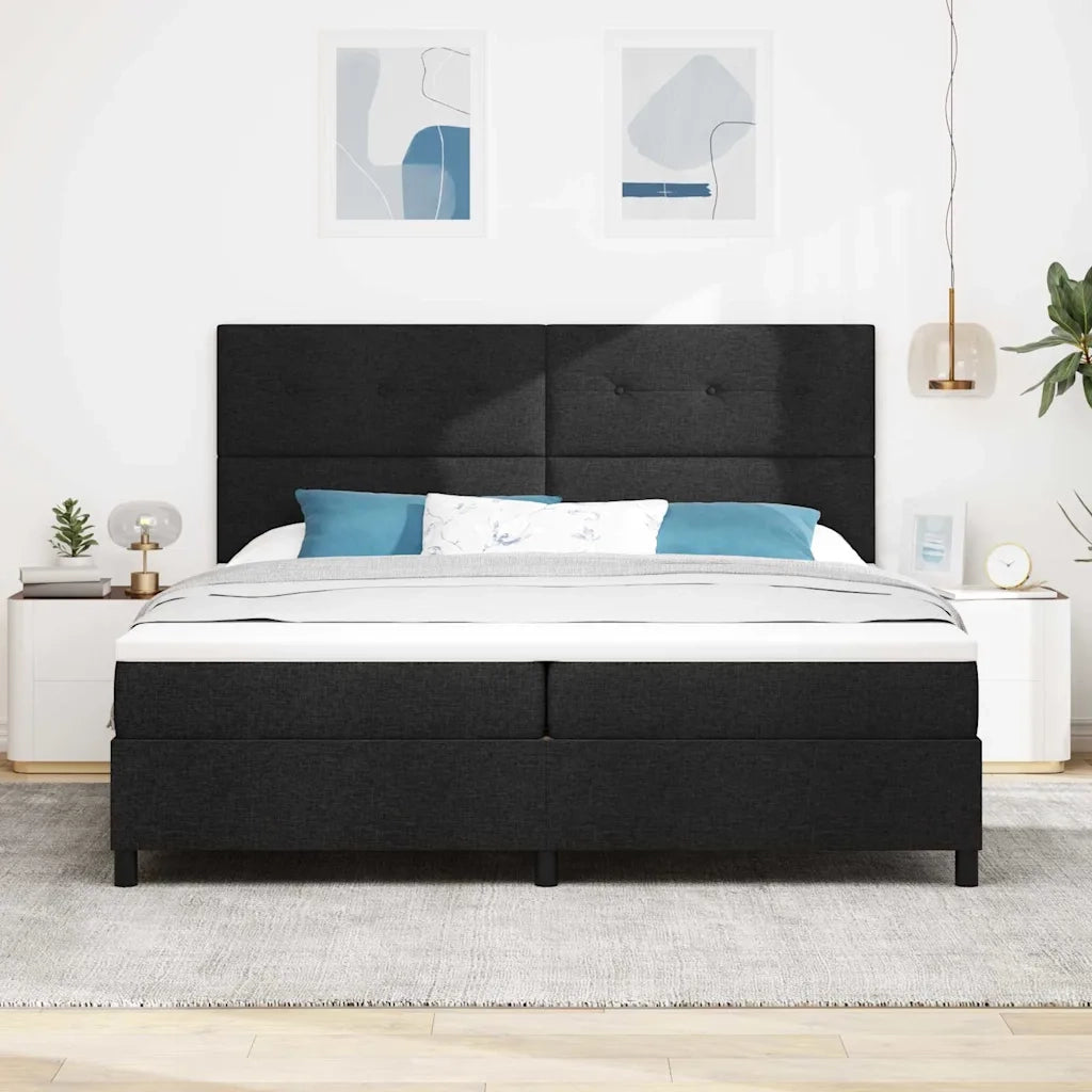 Letto a molle con materasso Nero 200 x 200 cm Tessuto 3339415