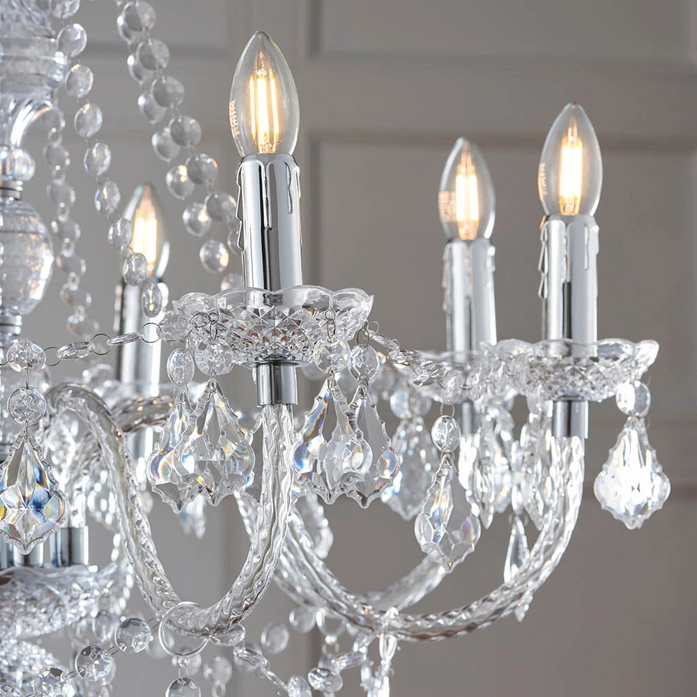 Lampadario glamour acrilico trasparente 8xE14 Clarence Endon