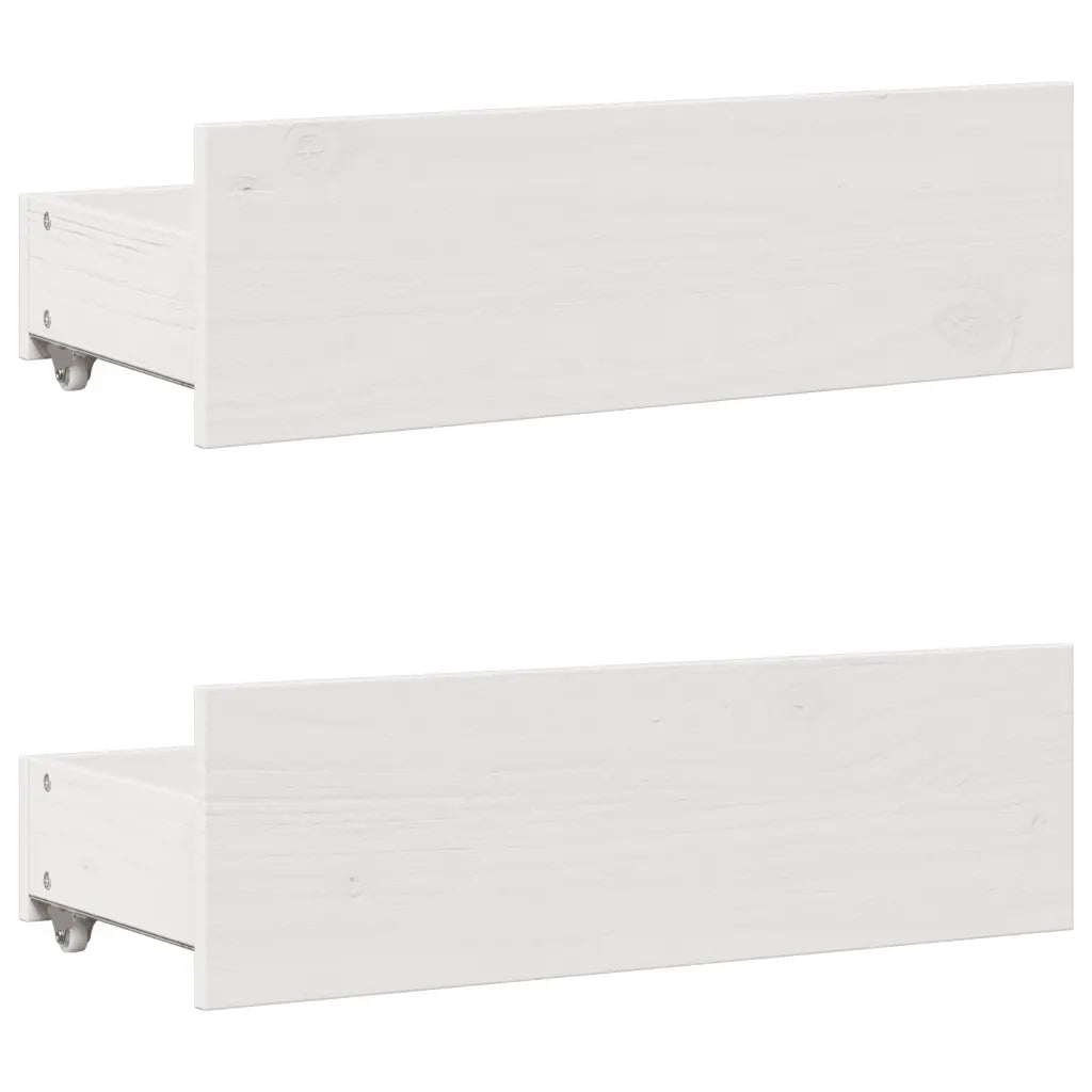 Letto matrimoniale | Letto per adulti | Giroletto senza Materasso con Cassetti Bianco 150x200 cm Pino
