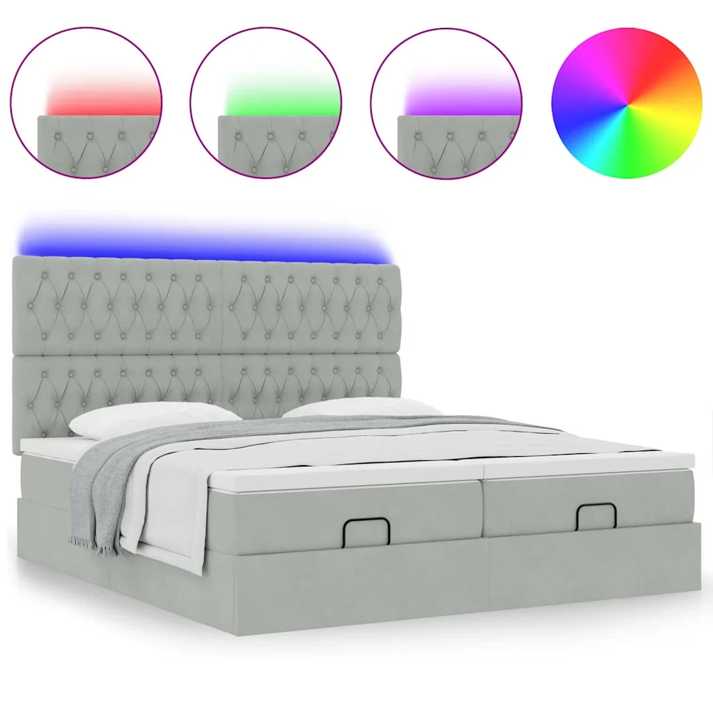 Struttura Letto Pouf con Materassi 180x200 cm Velluto 3314639