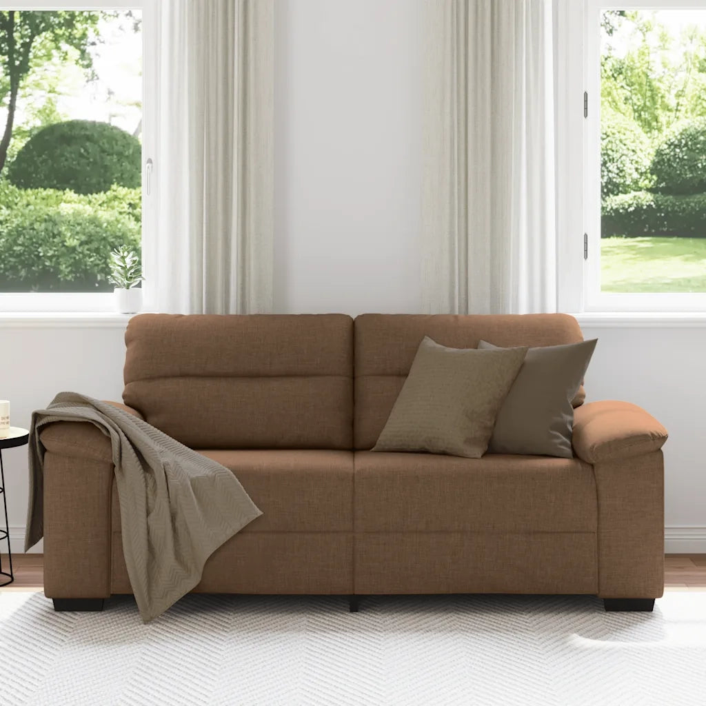 Divano a 2 Posti-Sofa 2 Posti Marrone 140 cm in Tessuto 671613