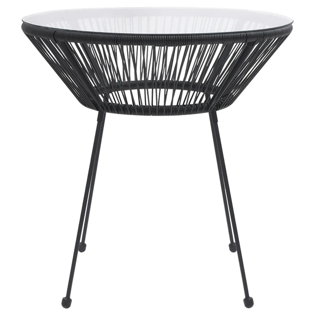 Set da Pranzo per Giardino 3 pz Nero 3085448