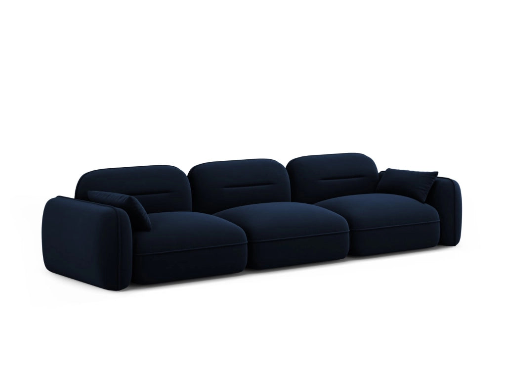 Cosmopolitan Design - Divano modulare "Sydney" 4 posti in velluto blu reale 