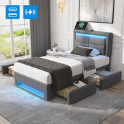 letto imbottito pu grigio 90 x 200 cm