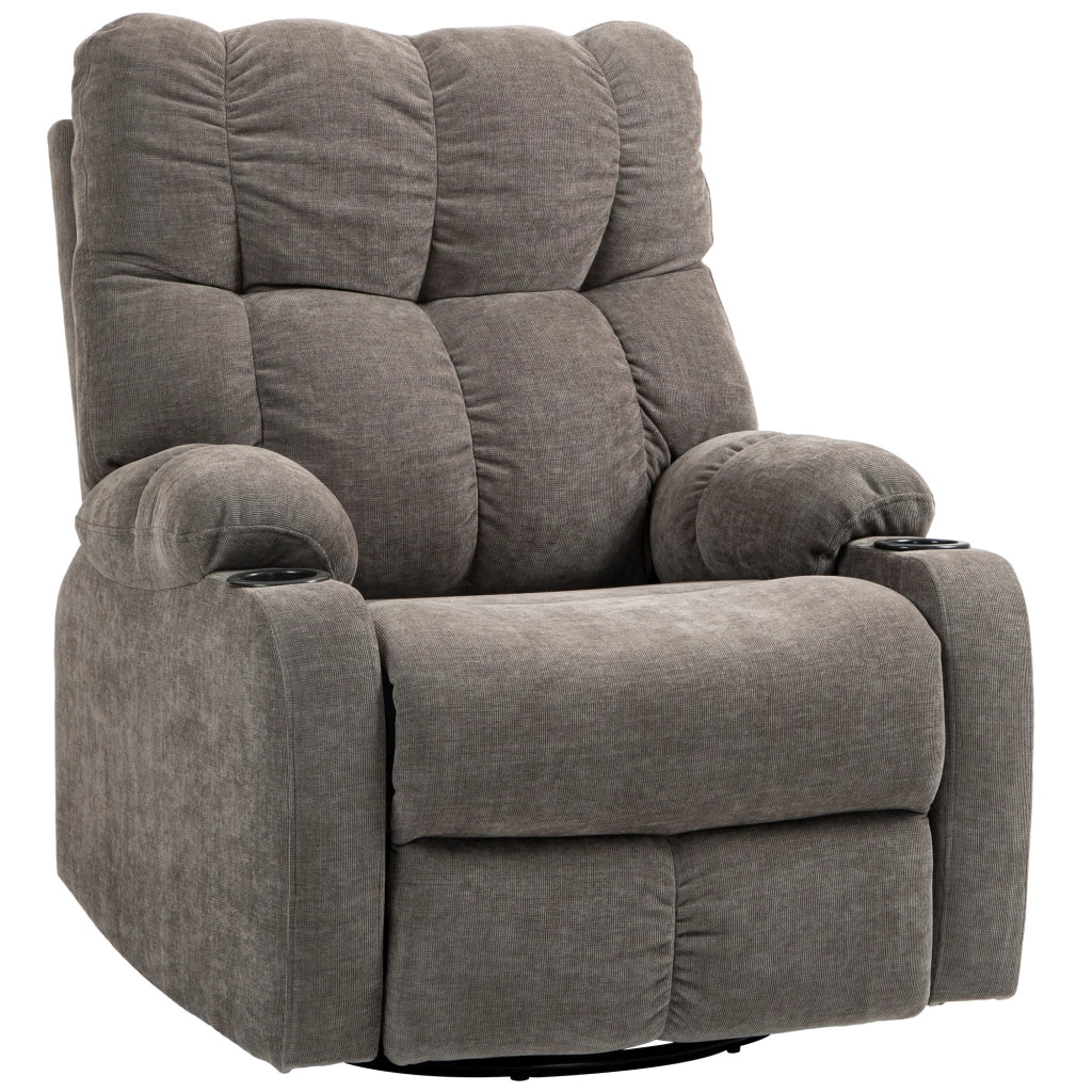 Poltrona relax girevole con poggiapiedi ¨C Minimal ¨C beige chiaro 88x96x108