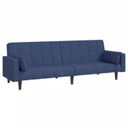 Divano letto | Sof¨¤ letto | Letto singolo a 2 Posti con 2 Cuscini Blu in Tessuto