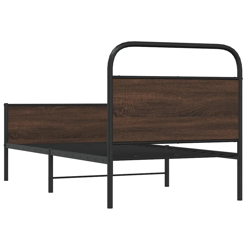 Giroletto senza Materasso-Struttura Letto Rovere Marrone 90x190cm in Truciolato 331037