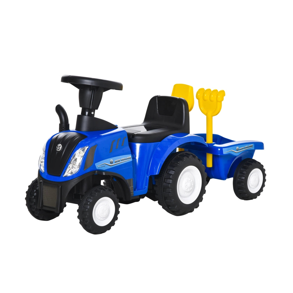 Trattore Cavalcabile per Bambini con Rimorchio ¨C Minimal ¨C Blu 91x29x44cm