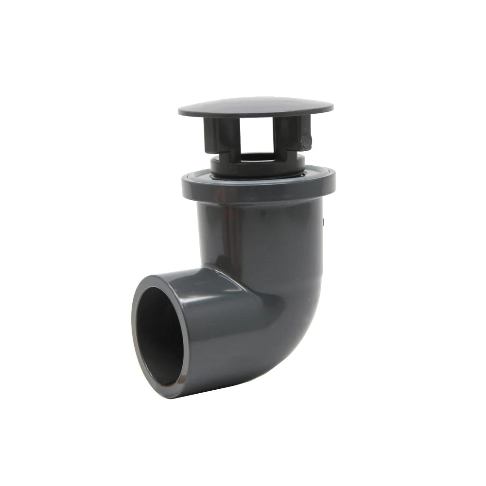 Aquariumline Gomito di scarico con griglia colore grigio ad incollaggio Ø32mm