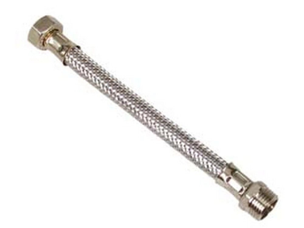 10pz flessibile inox m1/2 - f1/2 - m 1/2" f 1/2" cm.35 cod:ferx.fer182430
