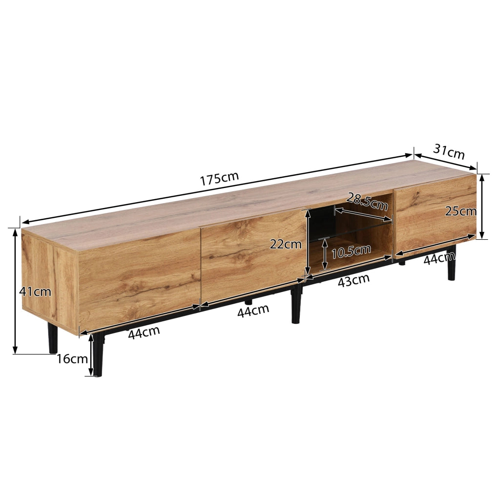 Mobile TV con LED ¨C MINIMAL ¨C Legno, 175x31x41 cm