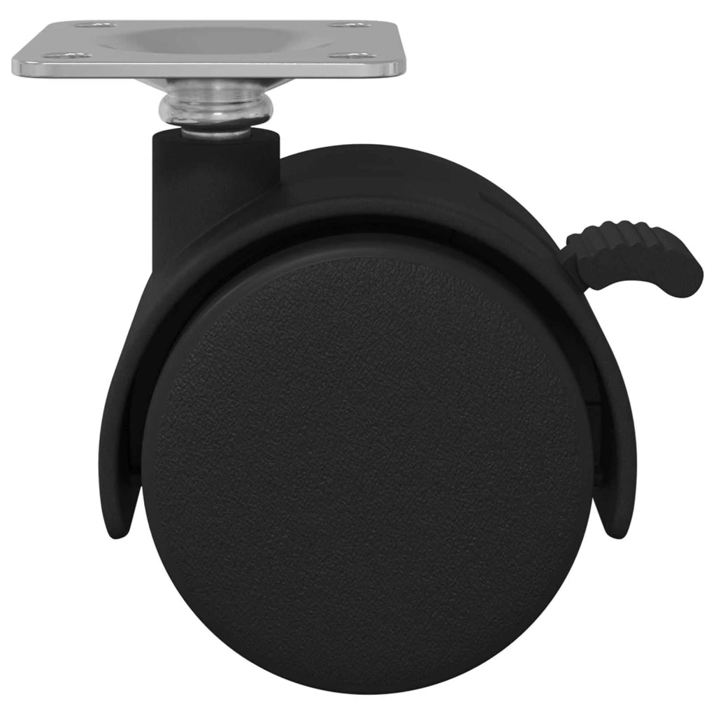 Ruota 2 pcs Nero 39,5 x 39,5 x 37,8 mm Acciaio e polipropilene 864772