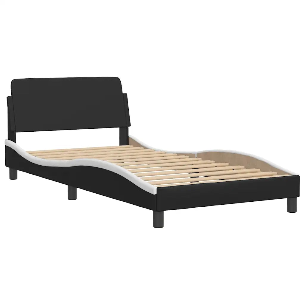 Giroletto Viana senza Materasso Nero e Bianco 100x200 cm in Similpelle
